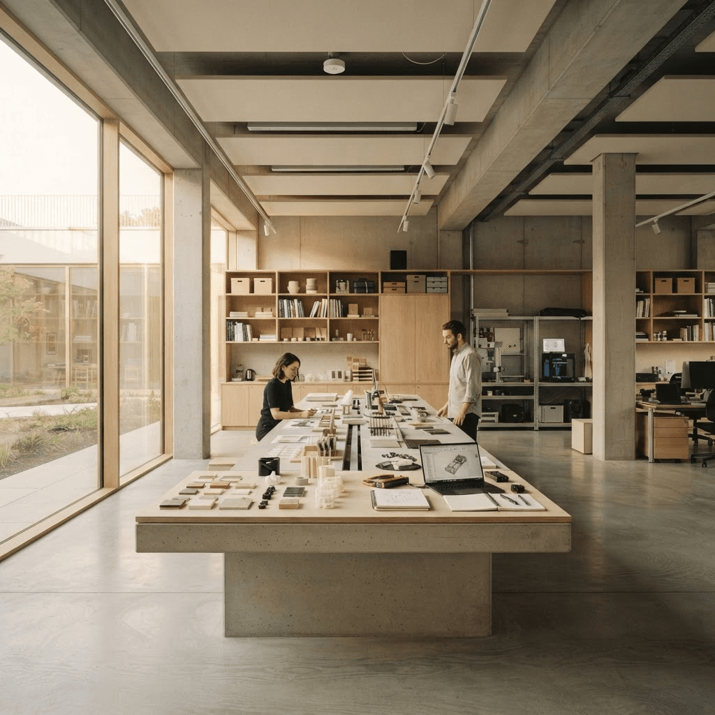 Interior of the Karyafe Lab design research studio